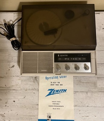 Zenith B525 Solid State Portable Radio-Phonogragh With Operating Guide