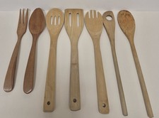 Lot of 7 Used Wooden Kitchen Utensils