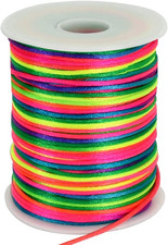 2mm x 110 Yards Rainbow Mixed Color Nylon Cord Satin String for Bracelet Jewelry