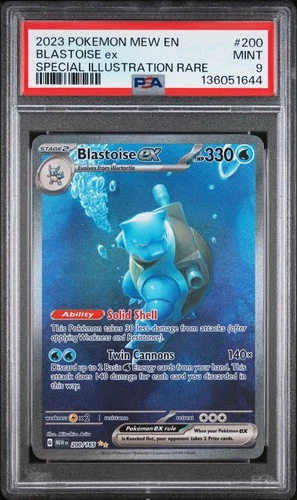 2023 POKEMON MEW EN-151 SPECIAL ILLUSTRATION RARE #200 BLASTOISE EX PSA 9