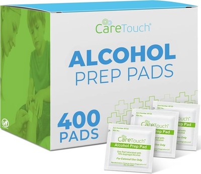 Care Touch Alcohol Wipes 400 Count 70% Isopropyl Antiseptic Prep Pads Swabs
