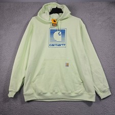 Carhartt Hoodie Mens XL Green Loose Fit WORKWEAR Hooded Sweatshirt Midweight NWT