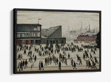 GOING TO THE MATCH, L.S. LOWRY- HOME DECOR FLOAT EFFECT FRAMED CANVAS ART PRINT