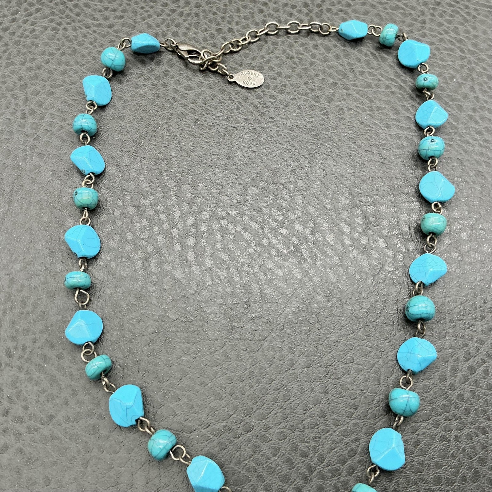 Robert Rose Turquoise Beaded Statement Pendant Ne… - image 7