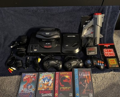 SEGA Genesis Model-1/CD Model-2 & 32x Extension - with 4 games and Menacer