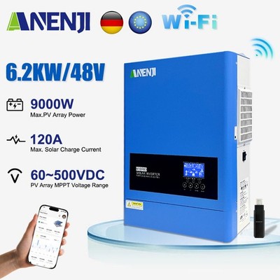 6.2KW Hybrid Solar Wechselrichter Inverter 48V On/Off Grid MPPT 120A 220Vac WIFI