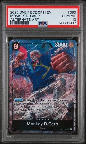 ONE PIECE OP11-A FIST OF DIVINE SPEED ALT ART #095 MONKEY D. GARP PSA 10 GEM MT!