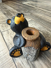 Bearfoots Missy Bear Figurine Candle Holder by Jeff Fleming Cabin Decor