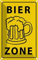Blechschild 30X20 Cm Bier Zone Gelbes Essen Trinken Deko Geschenk Metall Schild