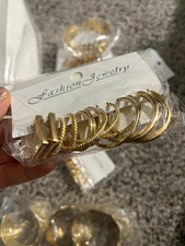 Gold Tone Mixed Lot 50+pc Women’s Fashion Rings Chains Bracelets Necklaces