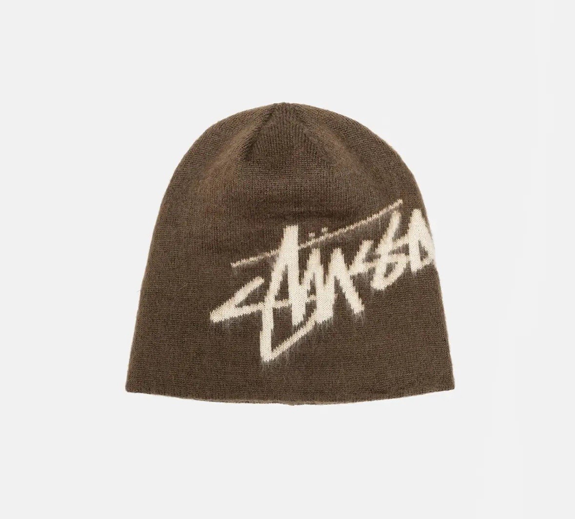Stussy Brushed Out Logo Skullcap beanie Brown NEW | eBay