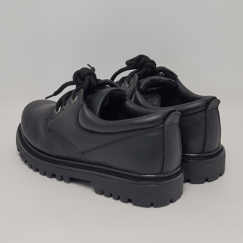 Boys Derby Oxfords Lace Up Faux Leather Dress Shoes By Cherokee Size 2.5 Black - Picture 13 of 13