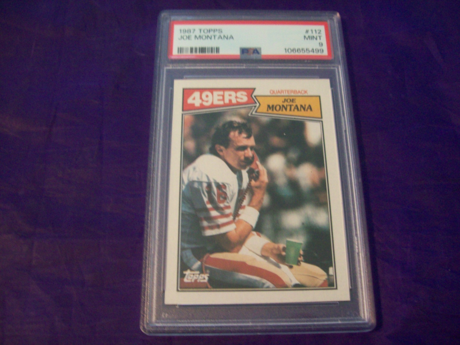 1987 TOPPS FOOTBALL #112 JOE MONTANA PSA 9 view 1