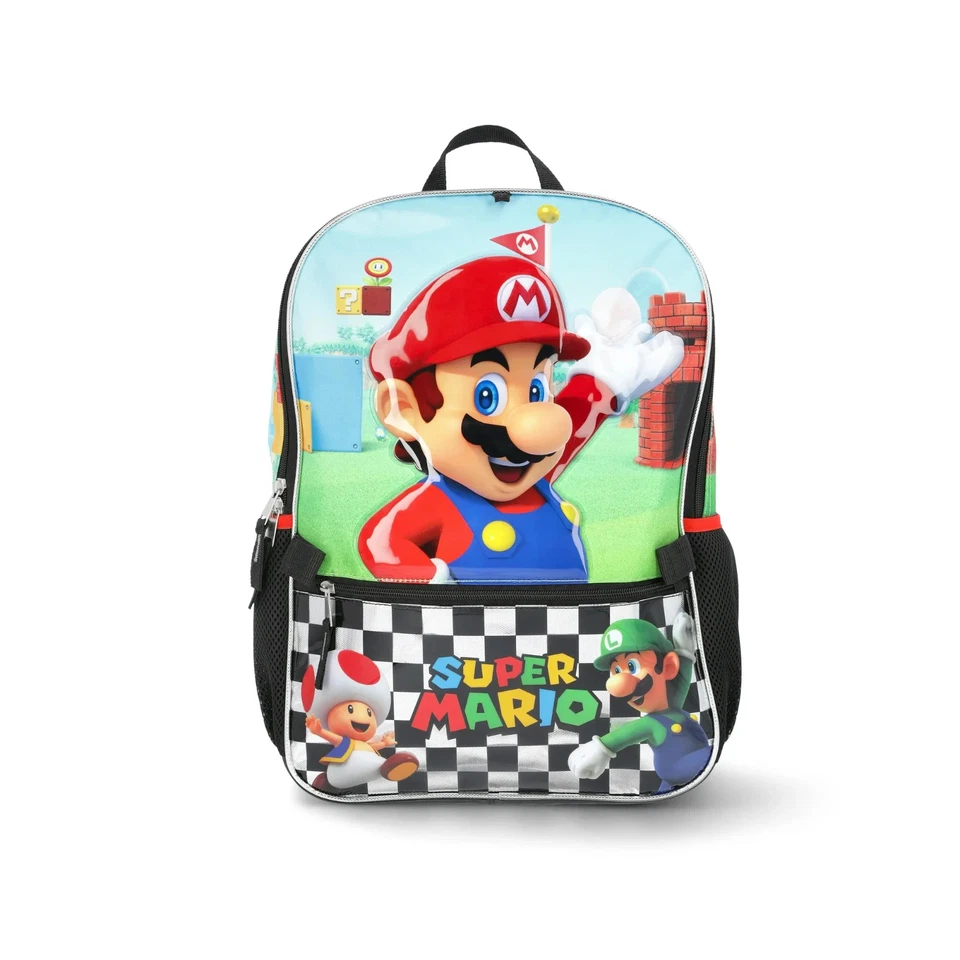 17" Super Mario Backpack, Lunch Box, Gadget Case, and ID Holder Nintendo/Boys - Image 4 of 4