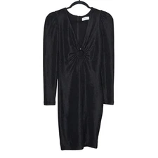 HELSI Bodycon Dress Womens Size Small Black Long Sleeve Cut Out Party Cocktail