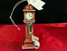 Christopher Radko Hickory Dickory Dock Glass Ornament Grandfather Clock  7”