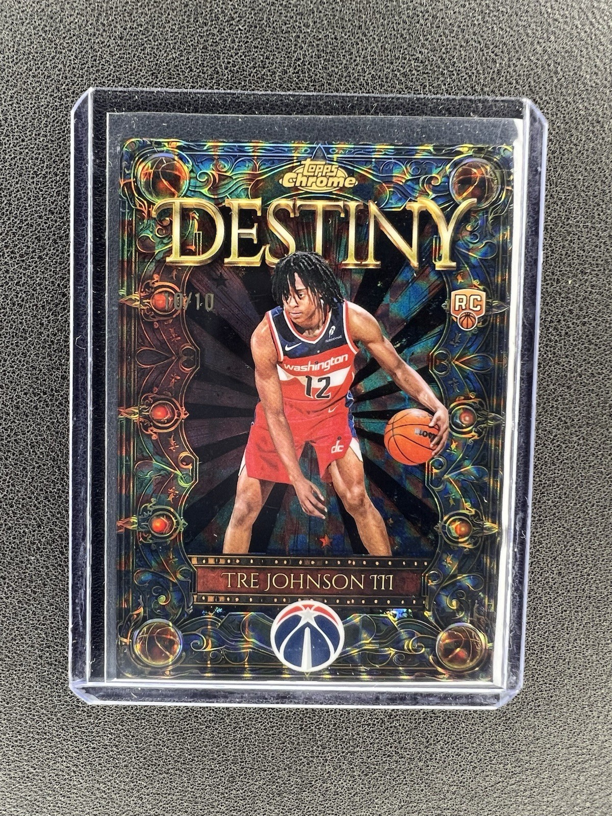 2025-26 Topps Chrome Tre Johnson III RC Rookie Destiny Black Refractor 10/10