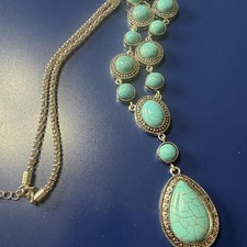 #Turquoise and #silver statement #necklace #boho #festival
