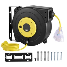 Retractable Extension Cord Reel Power Cord Reel 50FT 14AWG/3C SJTOW