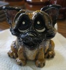 Adorable-1 Of A Kind-Resin- Big Eyed German Shepherd  Brown 4" Tall — photo 1