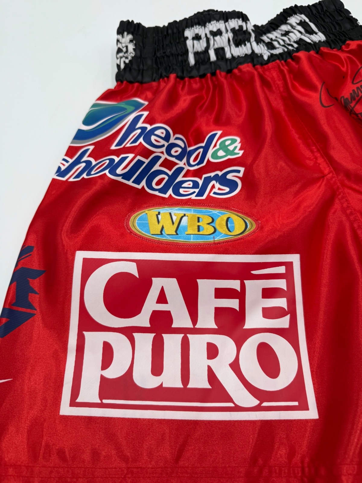 Manny Pacquiao and Miguel Cotto Autographed Boxing Trunks PSA/DNA Authenticated view 5