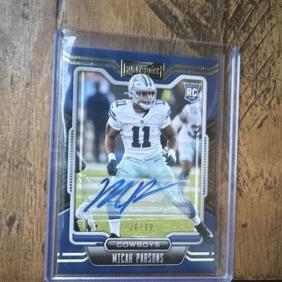 Panini 2021 Playbook Micah Parsons RC Auto Gold Signatures /99 Cowboys #145