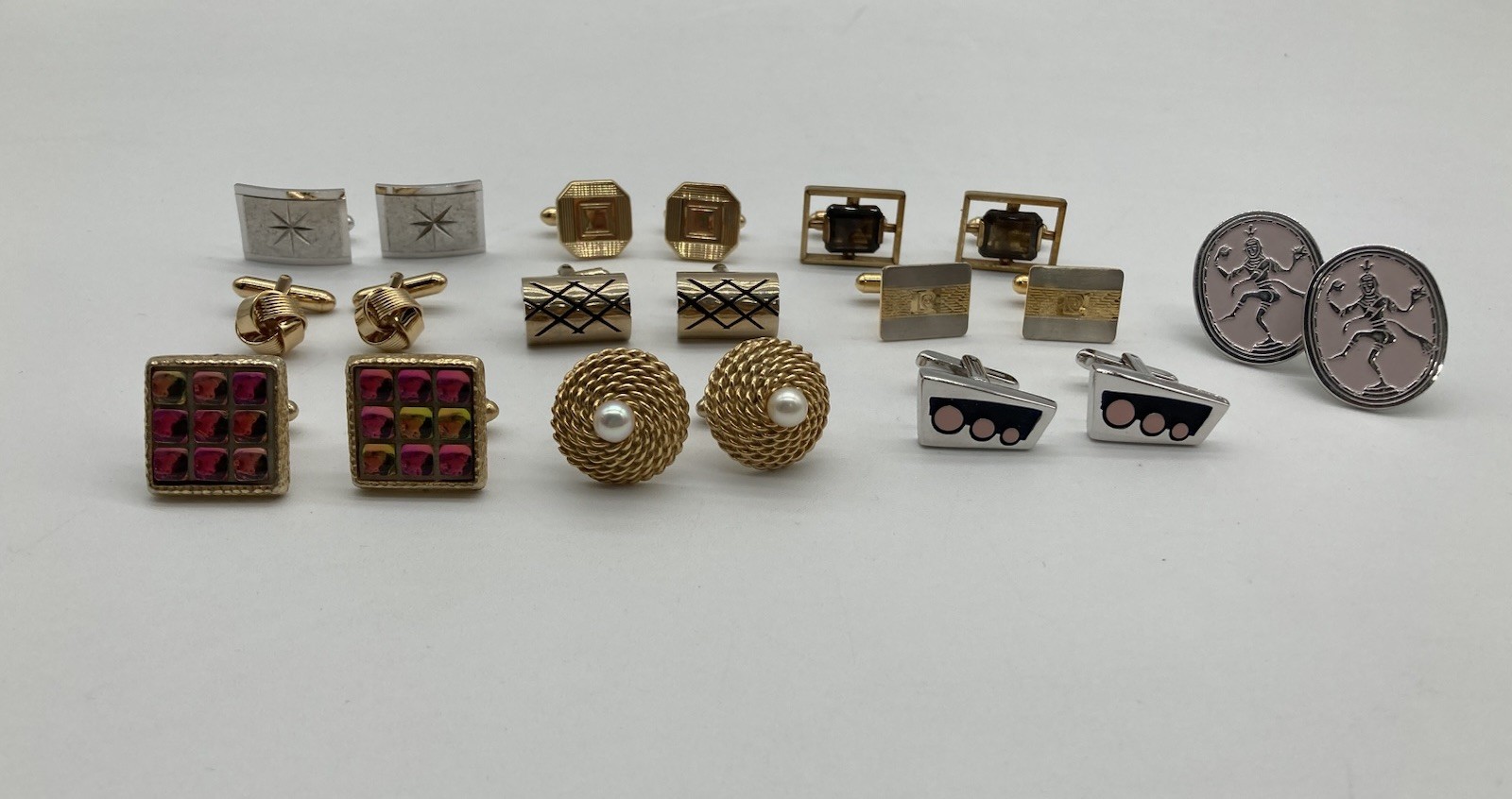 Vtg 1950s Hickok, Anson, Swank USA Cuff Links In Mautner Box 10 Pairs