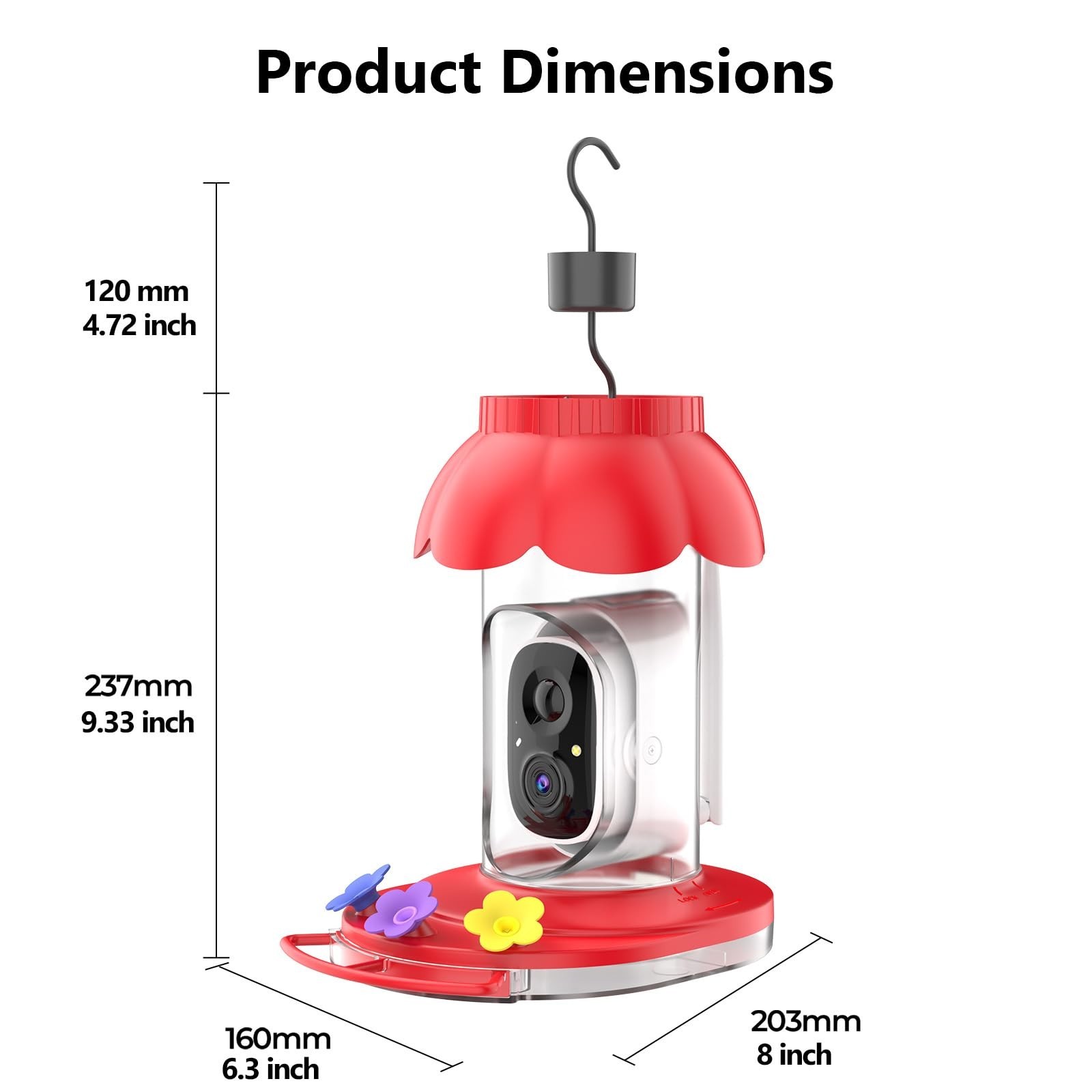 Smart Hummingbird Feeder with Camera, AI Identify Bird Breed,FHD 2K Live Bird...