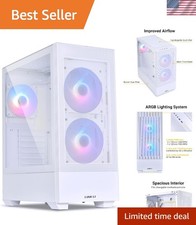 RGB Mid-Tower PC Case with Mesh Front 3 ARGB PWM Fans - LANCOOL 205