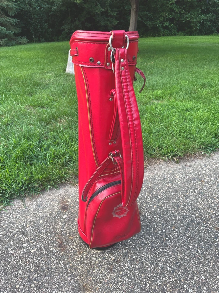 Bolsa de golf Ben Hogan roja vintage, roja con detalles dorados Foto 2 de 4