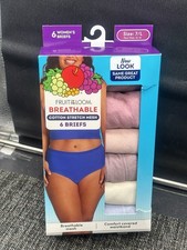 Women  s Fruit Of The Loom Breathable Cotton Mesh Briefs 6 LG