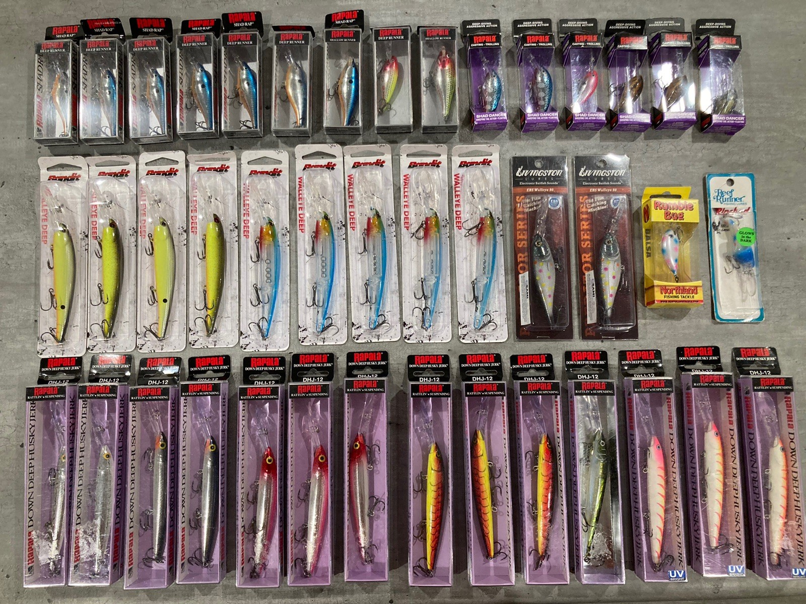 Lot of 42 Crankbaits  - Mixed Brands - Rapala - Bandit - Livingston - Northland