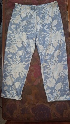 NEU !  Capri Leggings, Stretch, Größe L 40, Blau Weiß