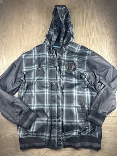 Jordan Carolina Tar Heels UNC Plaid Hooded Windbreaker Jacket Men’s XXL
