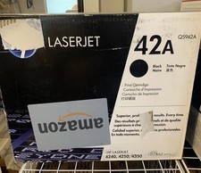 New Genuine HP 42A Black LaserJet Toner Cartridge Q5942A SEALED Pouch