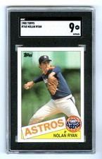 NOLAN RYAN~RARE (POP 89) 1985 TOPPS SGC-9 MINT HOT GRADED MLB CARD #760~NEW CASE