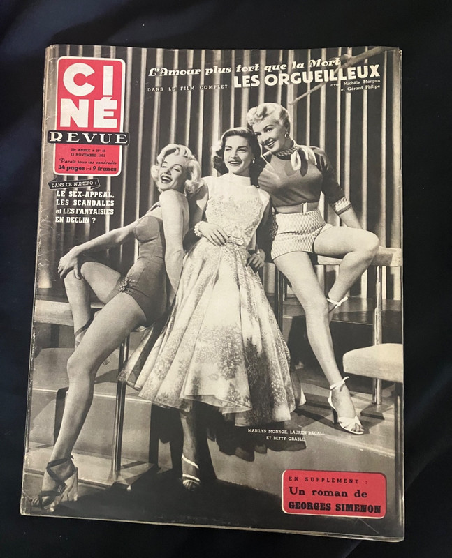 MARILYN MONROE 1953 CINE REVUE French Mag TOP MM COLLECTOR Free Shipping!