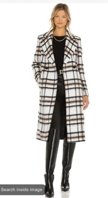 Mackage Sienna Women's Plaid Wool Blend Coat Jacket Size L
