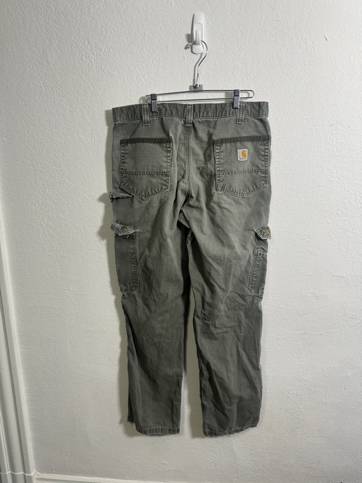 Vintage Carhartt Pants Mens 36x34 Gray Double Knee Relaxed Fit B342 MOS Utility thumbnail 5