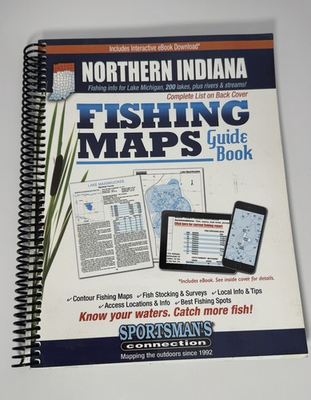 #ad Northern Indiana Fishing Map Guide Spiral Sportsman#x27;s Connection $59.99