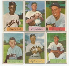 (6) 1954 Bowman Baseball Chicago White Sox & Washington Senators VG/VG+!