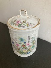 Aynsley Wild Tudor Biscuit Barrel & Lid Vintage 18cms tall