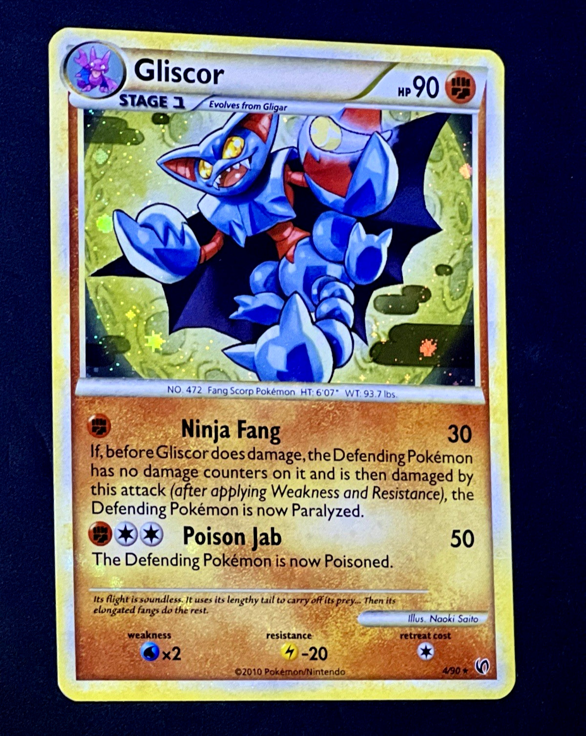 2010 Pokemon GLISCOR Undaunted COSMOS HOLO Bleed HeartGold SoulSilver Card 4/90