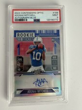 adonai mitchell psa 9 autograph-blue mint condition rookie ticket series