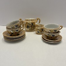 Child's Porcelain 1950  s Floral Lustraware TEA SET Made in JAPAN
