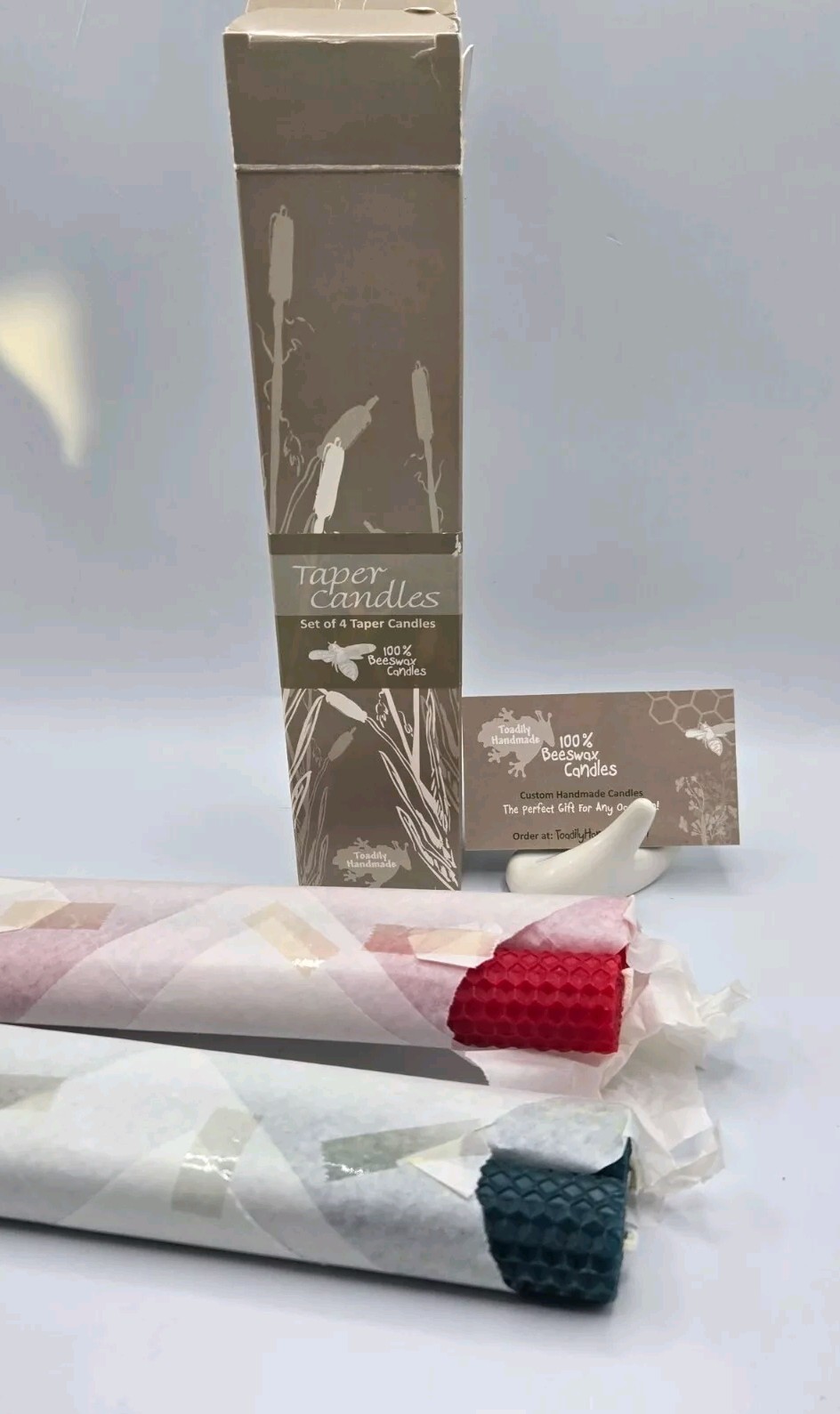 New S/4 Toadily Red&bull;Forest Green Beeswax Hand Rolled Honey