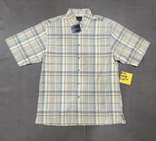 George Plaid Shirt Mens Medium Short Sleeve Button Up Cotton Casual NWT