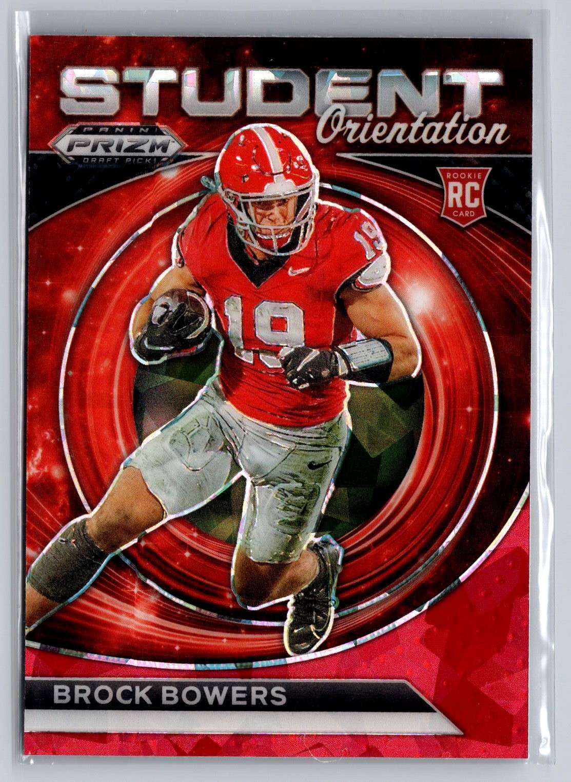 Brock Bowers 2024 Panini Prizm Draft Picks #107 Red Ice RC
