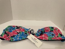 VINEYARD VINES OLEANDER DEEP BAY SIZE L FLORAL REVERSIBLE BANDEAU BIKINI TOP NWT