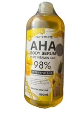 PARTY WHITE AHA Pineapple  Face and Body Serum  Brighten Skin 500ml.
